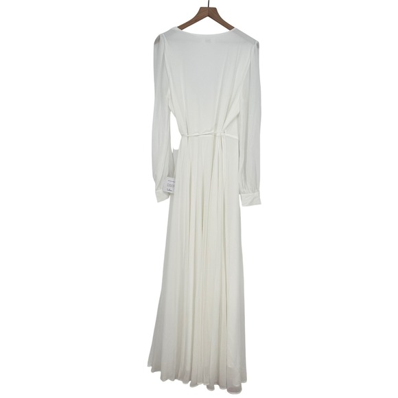 Lulus My Whole Heart White Long Sleeve Wrap Dress Size XL - Picture 12 of 14